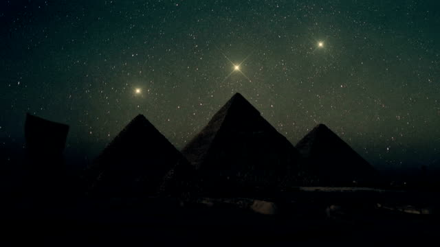 Orion Constellation Stars Aligned Above The Pyramids of Giza